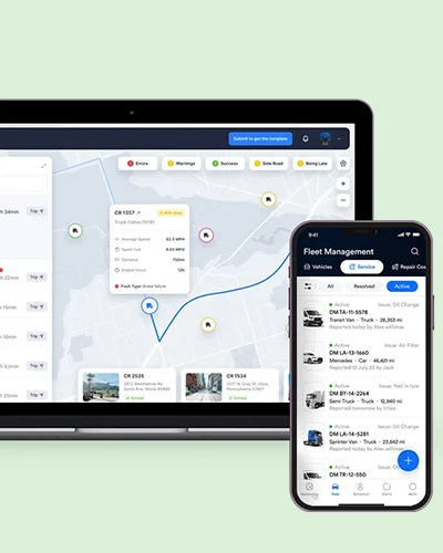 Modern fleet operation dashboard view